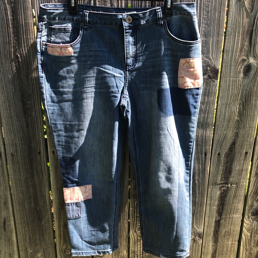 Indigo Thread Co. Patchwork Cropped Pants - image 2